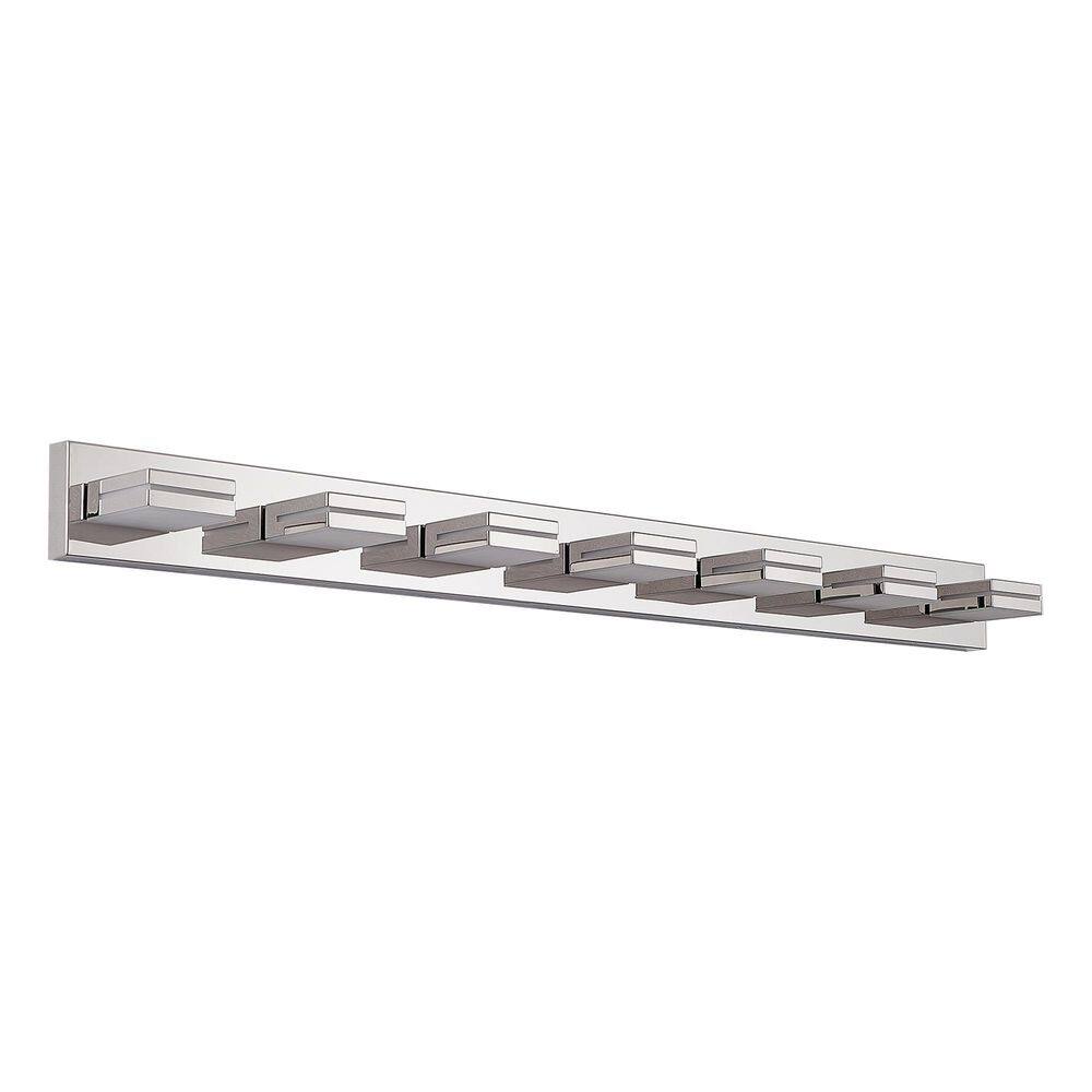 55.1 in. 7-Light Modern Chrome LED Vanity Light Bar with Acrylic Shades price history on PriceWatchPro