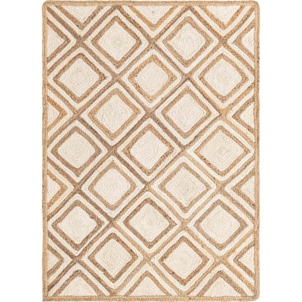 Braided Jute Bengal Natural 4' 1 x 6' 1 Area Rug