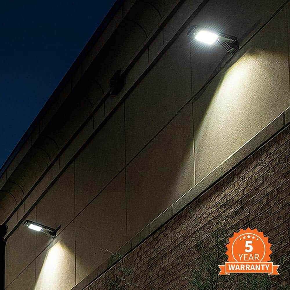 2800 Lumen Gray Solar Security Light with Motion Sensor and Timer