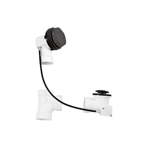 Westbrass 27 in. Sch. 40 PVC Cable Drive Bath Waste, Matte Black