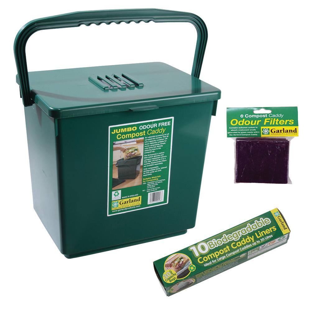 Gran kerbside compost Caddy con bloqueo de tapa-Verde 23 litros kerbside Bin 