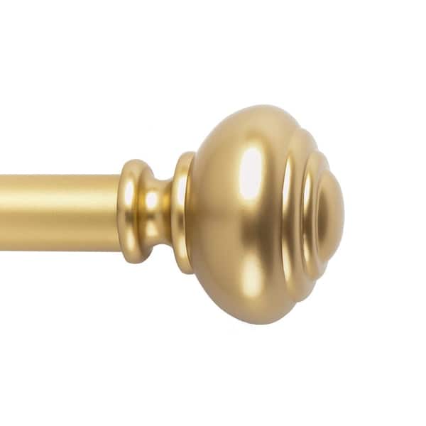 Taylor 36 in. x 72 in. Easy-Install Optional No Tools Adjustable 1 in. Single Rod Kit in Golden Brass with Knob Finials