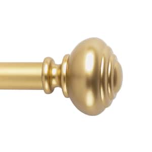Taylor 72 in. x 144 in. Easy-Install Optional No Tools Adjustable 1 in. Single Rod Kit in Golden Brass with Knob Finials