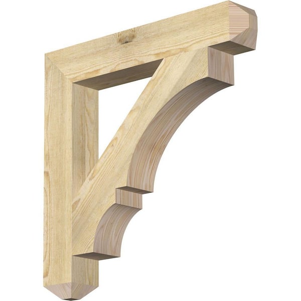 Ekena Millwork 4 in. x 26 in. x 26 in. Douglas Fir Balboa Craftsman Rough Sawn Bracket