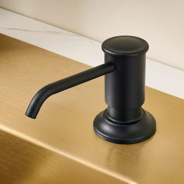 Matte Black Built-In Countertop Dish Soap Hand Lotion Pump with Refillable Bottle