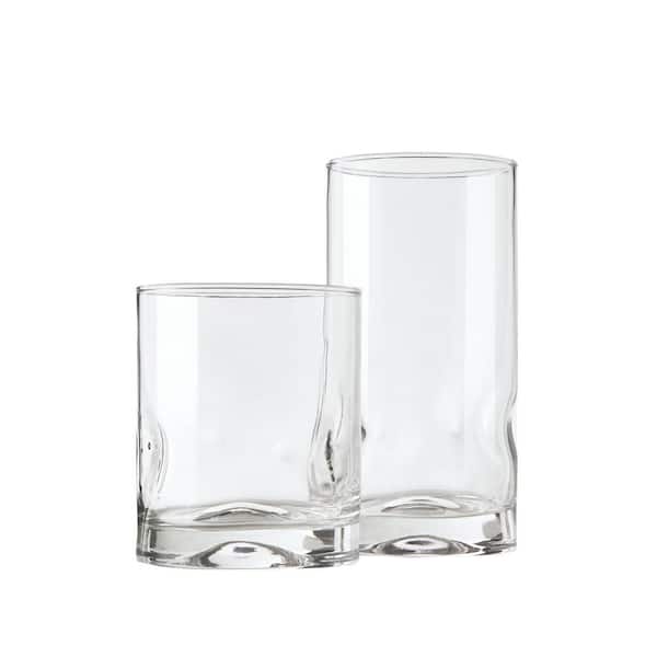 2 Libbey Crisa 1786426 16 Piece Impressions Clear Glasses Tumbler Beverage Set 