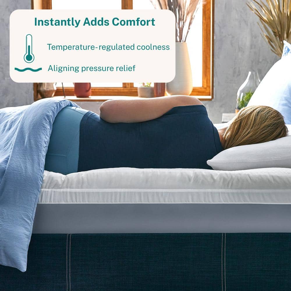 Twin Size Cooling Gel Memory Foam Mattress Topper, 4 Inch