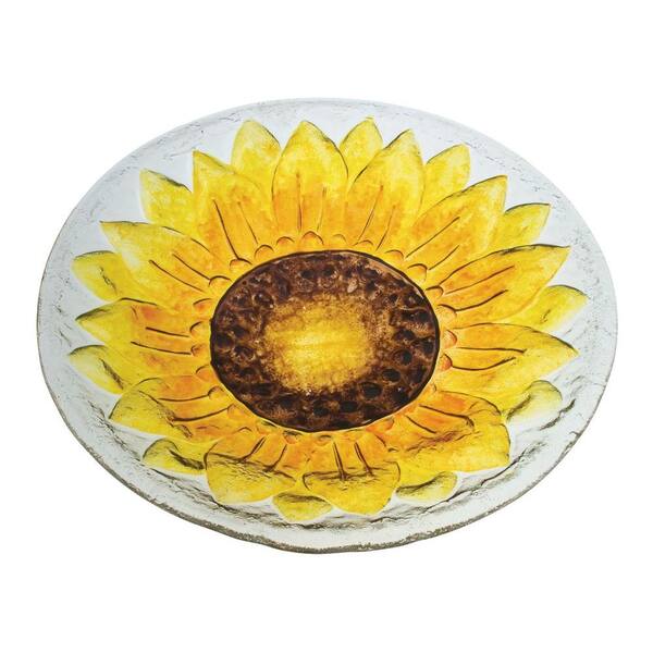 Evergreen Enterprises Sunflower Glass Birdbath