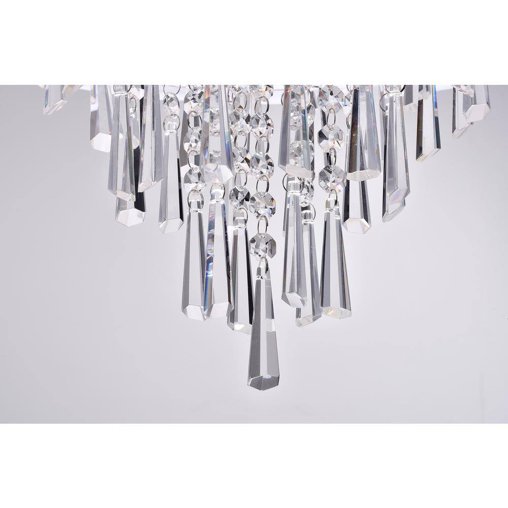 Chrome 4-Light Drum Chandelier with Crystal Accents