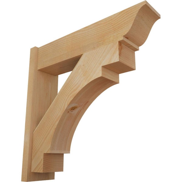 Ekena Millwork 8 in. x 32 in. x 32 in. Douglas Fir Merced Traditional Rough Sawn Outlooker