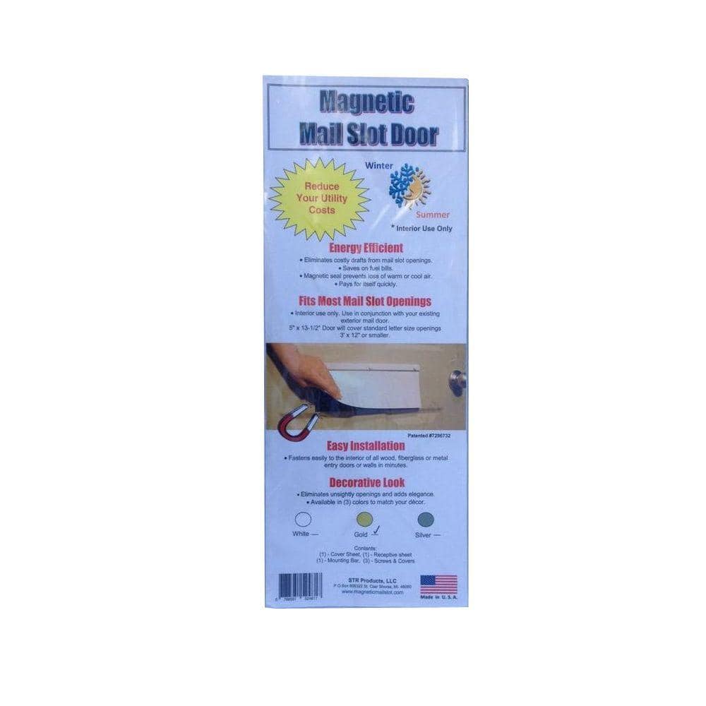 Battic Door Mail Slot Cover in Gold Mail Slot Cover