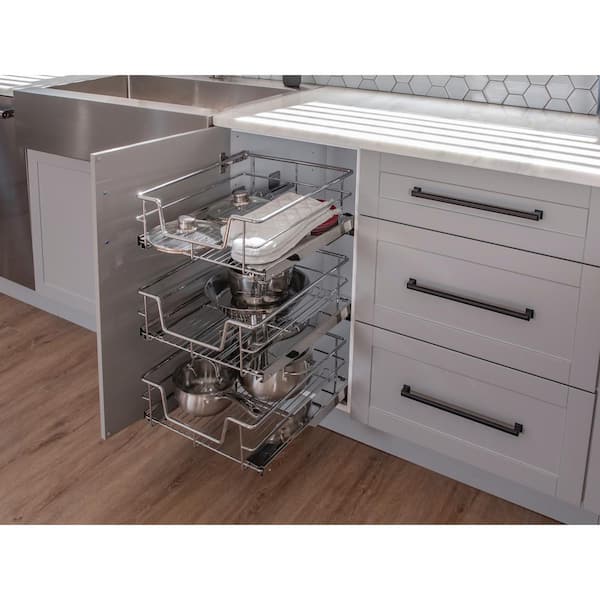 Dyiom 2 Tier Under the Sink Organizer Baskets with Sliding Drawers -Ideal  for Cabinet, Countertop, Pantry, and Desktop B0BY889HKD - The Home Depot