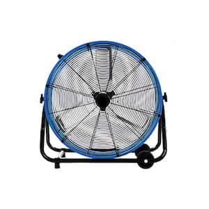 Heavy Duty Drum Industrial Fan 24 In. 3 Fan Speeds Floor Fan in Blue with 360° Adjustable Tilt and Rotation