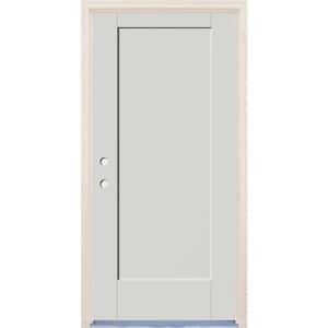 36 in. x 80 in. 1 Panel Right-Hand Alpine Painted Fiberglass Prehung Front Door w/6-9/16 in. Frame and Nickel Hinges