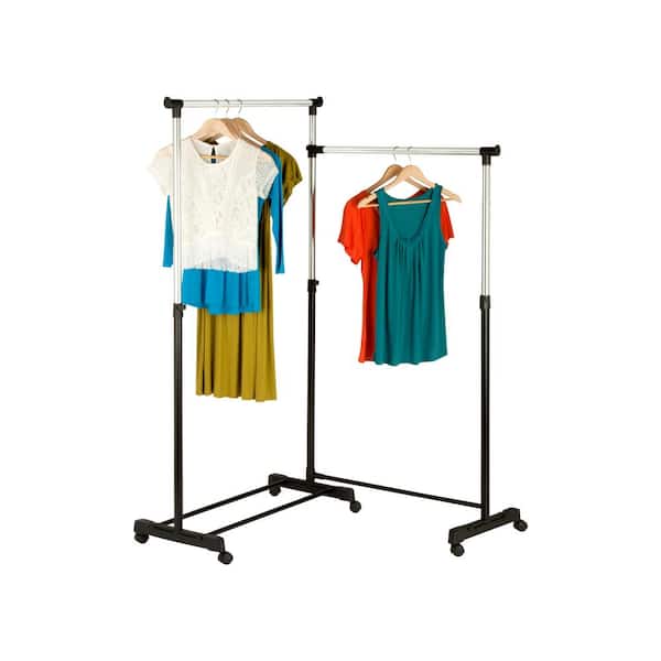 Style Selections Chrome Steel Rolling Clothing Rack in the