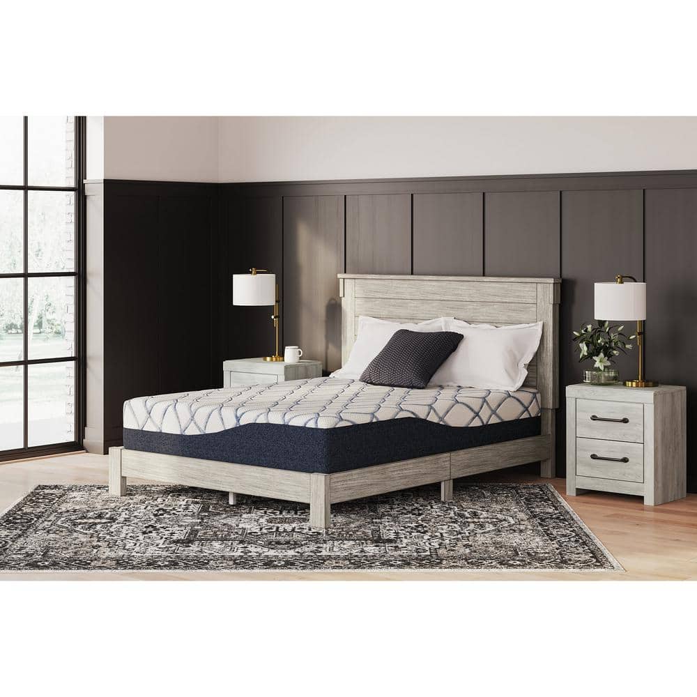 Full Blue and White Adjustable Memory Foam Mattress