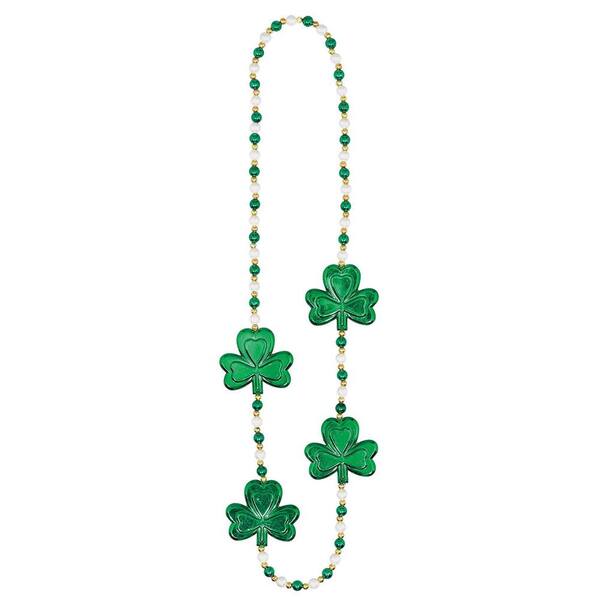 Amscan Shamrock and Pearl St. Patrick's Day Bead Necklaces (3-Pack)