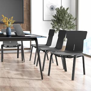 Mael Regular Black Plastic Armless Guest Office Chair (Set of 4)