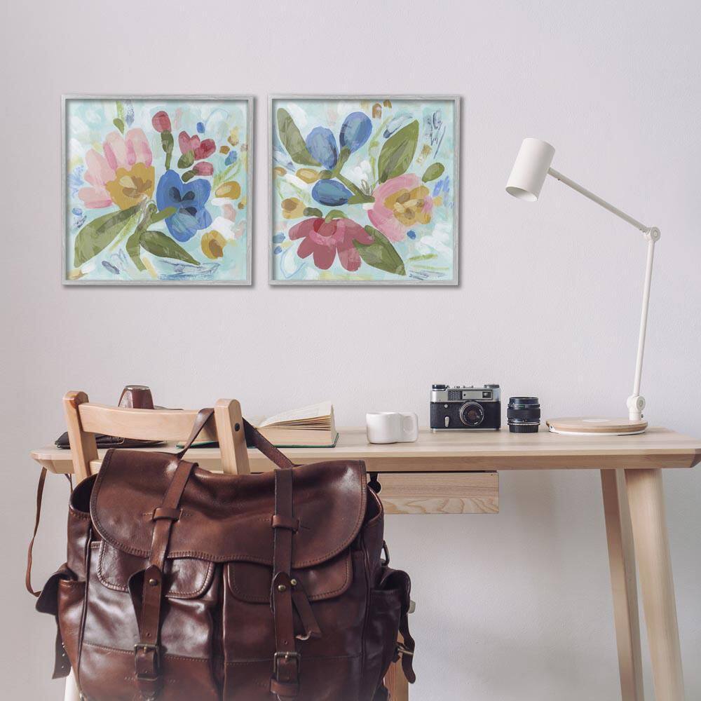 Eclectic Flower Bundles by June Erica Vess 2-Piece Gray Framed Nature Giclee Art Print 17 in. x 17 in. price history on PriceWatchPro