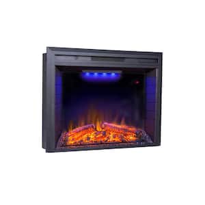 35.6 in LED Electric Fireplace Insert in Black