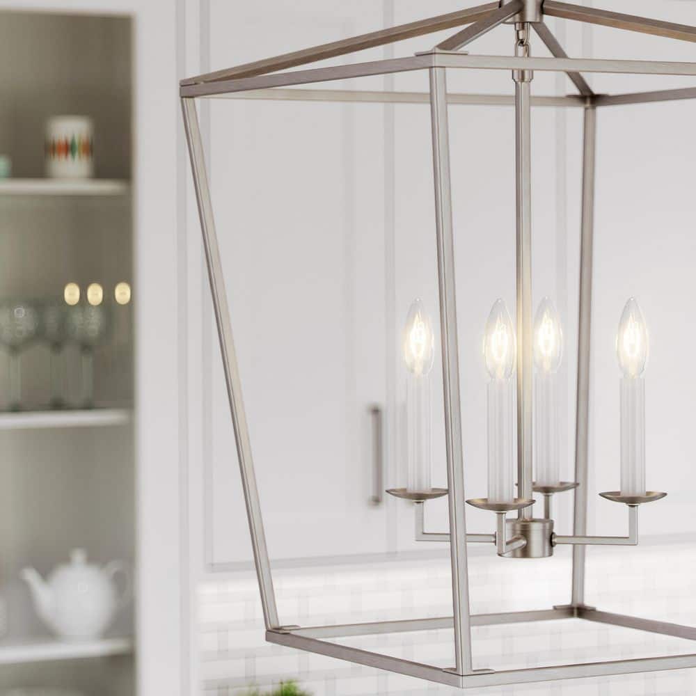 Elegant Mini Dianna 4-Light Brushed Nickel Indoor/Outdoor Pendant