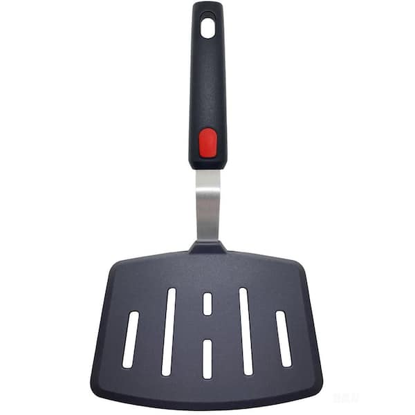 Black Silicone Heat Resistant Slotted Spatula Turner for Nonstick Cookware Pancake Egg Fish Frying Kitchen