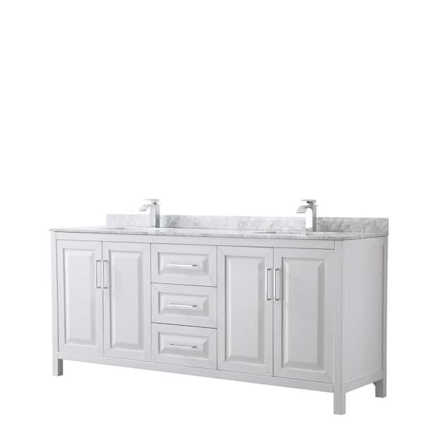 Marble Vanity Top In Carrara White, Double Bathroom Vanities At Home Depot
