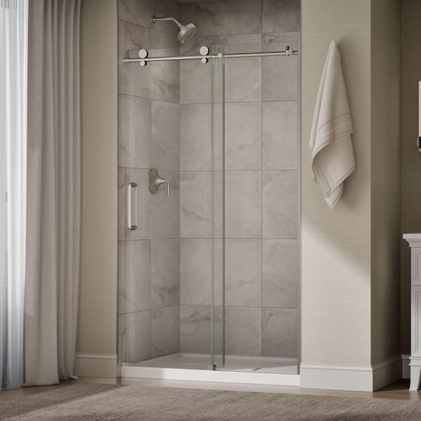 KOHLER Cursiva 44-48 in. W x 78 in. H Sliding Frameless Shower