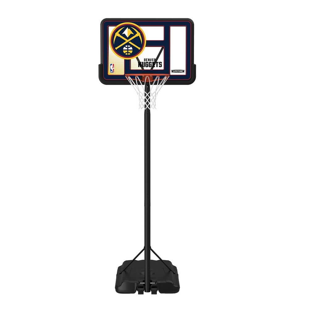 NBA Denver Nuggets 44" Portable Basketball Hoop with Wheels-7.5 to 10 Ft Adjustable Height