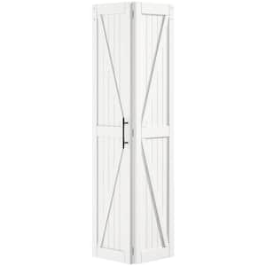 36 in. x 84 in. Solid Core White Finished Pine Wood Bi-fold Door with Hardware