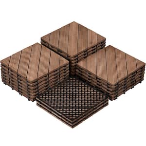12 in. x 12 in. Interlocking Fir Wood Flooring Tiles, Pack of 27 Tiles