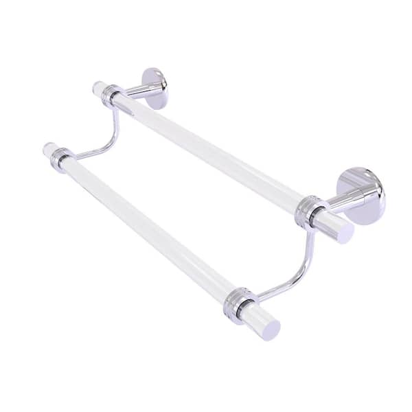 Allied Brass Clearview Collection 24 in. Wall Mounted Double Towel Bar with Dotted Accents in Polished Chrome