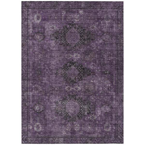 Chantille Machine Washable Indoor/Outdoor Abstract ACN2808 Plum 3 ft. x 5 ft. Area Rug