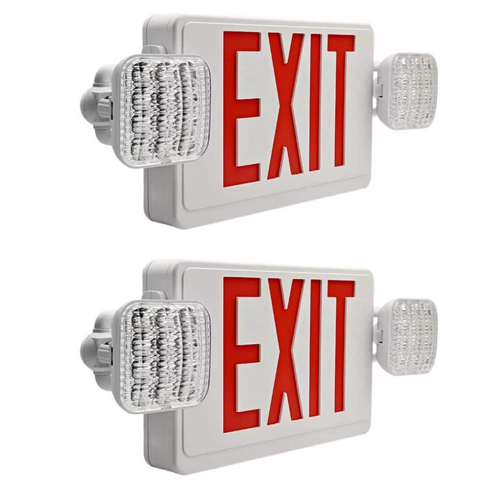 20-Watt Equivalent Integrated LED White Exit Sign and Emergency Light w/3.6-Volt Battery (2-Pack) price history on PriceWatchPro