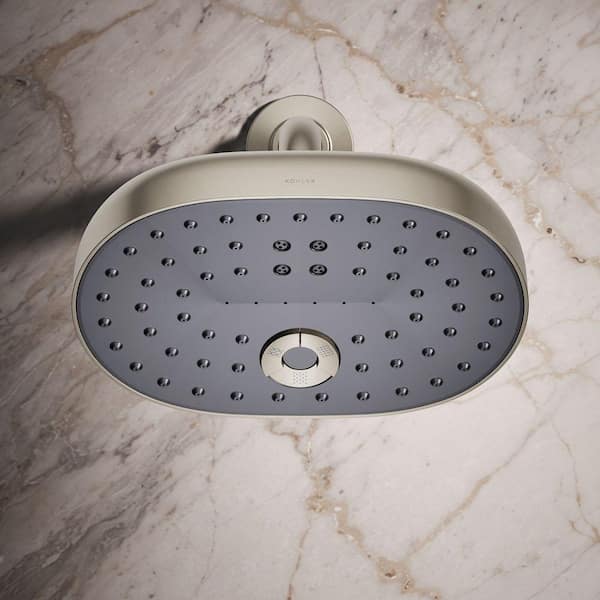 KOHLER Statement 3-Spray Patterns 2.5 GPM 8 in. Wall Mount Fixed Shower Head in Vibrant Titanium