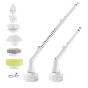 Electric Spin Scrubber Cleaning Brush Long Handle with 6 Replaceable Brush Heads for Tub Tile Scrubber (Set of 1 )