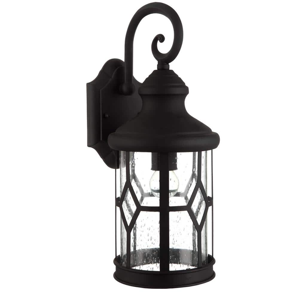 Atlanta 1-Light Outdoor Black Wall Lantern Sconce price history on PriceWatchPro