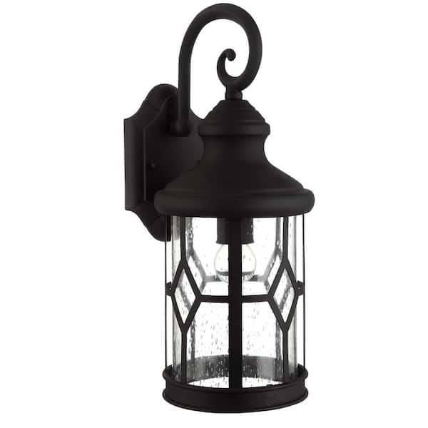 Atlanta 1-Light Outdoor Black Wall Lantern Sconce