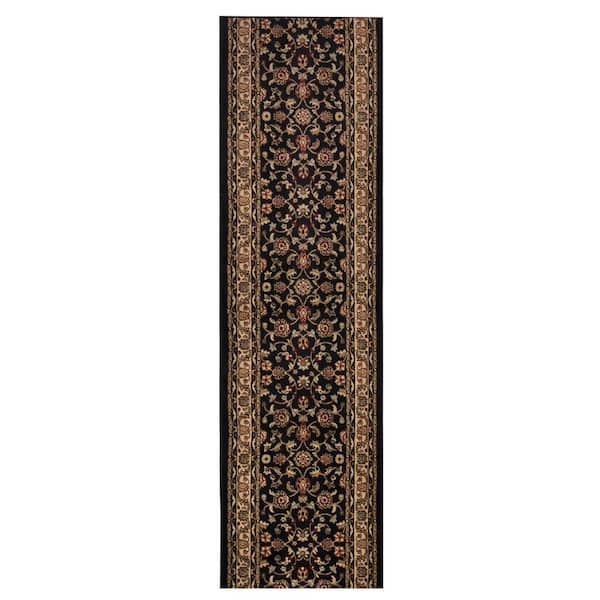 Marash Black 2 ft. 2 in. W x 24 ft. L Stair Runner Rug (Covers 52 sq. ft.)