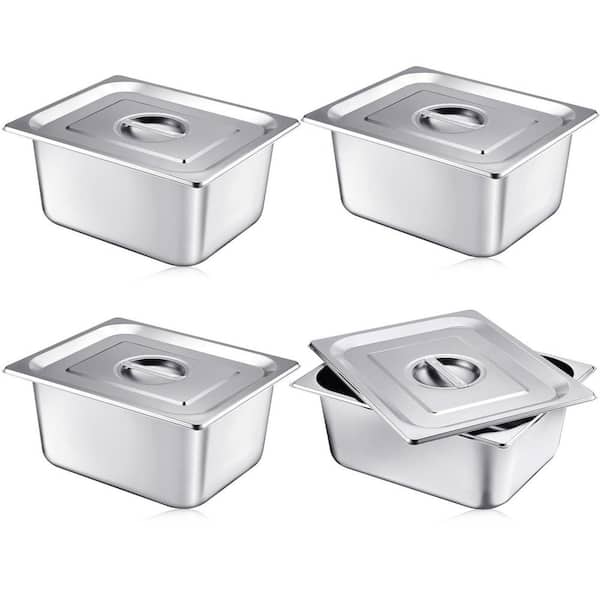 6 qt. Stainless Steel Chafing Dishes with Lid, Reinforced Edges, and Multi-Purpose Use