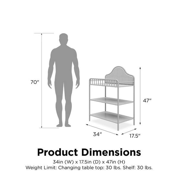 black metal changing table