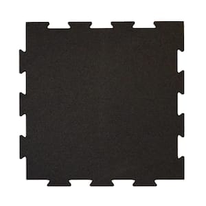 Interlocking isometric Black 24 in. x 24 in. x 0.25 in. Rubber Gym/Weight Room Flooring Tiles (32 sq. ft.) (8-Pack)