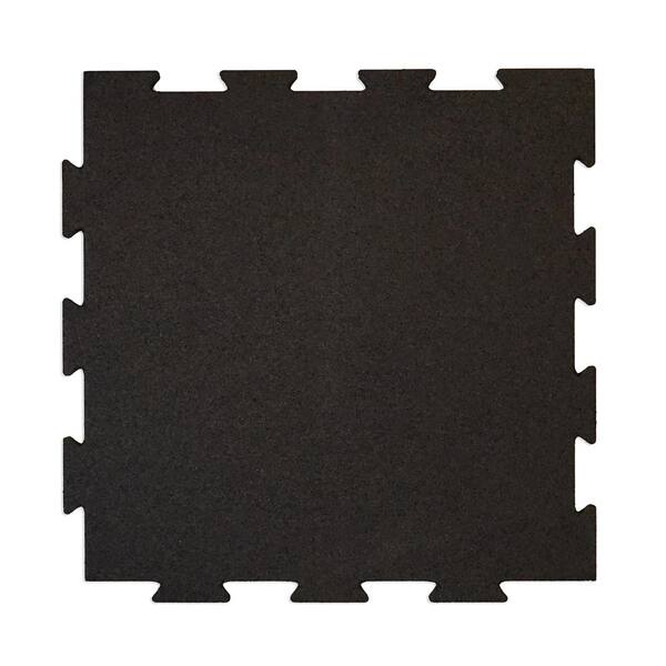 Survivor SportFloor Interlocking isometric Black 24 in. x 24 in. x 0.25 in. Rubber Gym/Weight
