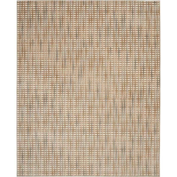 Solace Beige/Blue 8 ft. x 10 ft. Abstract Contemporary Area Rug