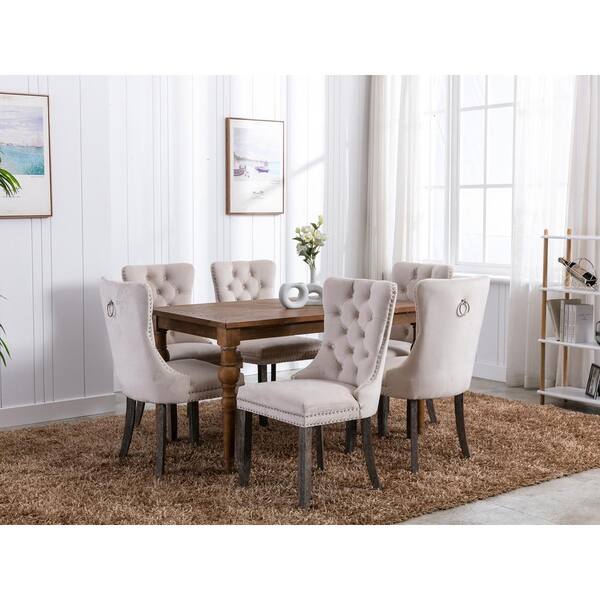 Beige Velvet Upholstered Dining Chair, Fantastic Furniture Kingston Lamp Table