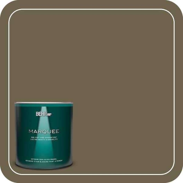 BEHR MARQUEE 1 qt. Home Decorators Collection #HDC-AC-15 Peat Semi-Gloss Enamel Interior Paint & Primer