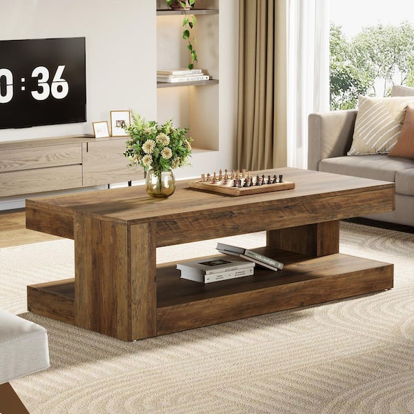 TRIBESIGNS WAY TO ORIGIN Inaayah 47.24 in. Brown Rectangle Wood