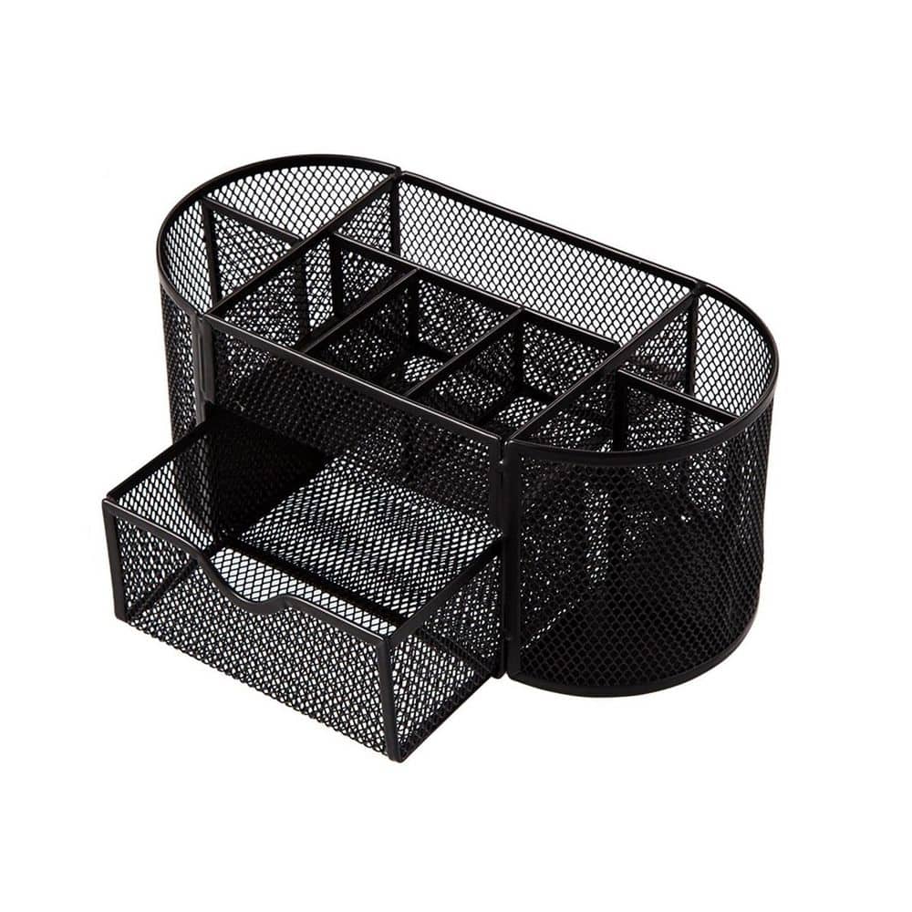 Mesh Pen Pencil Holder Desk Organizer, 8 Compartment and 1 Drawer Wire Desktop Caddy for Office School price history on PriceWatchPro