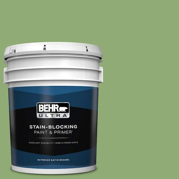 BEHR ULTRA 5 gal. #430D-5 Geranium Leaf Satin Enamel Exterior Paint & Primer