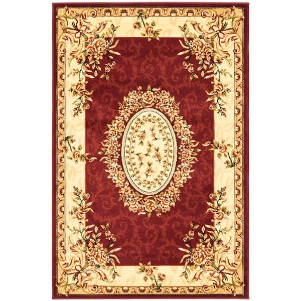 SAFAVIEH Lyndhurst Red/Ivory 4 ft. x 6 ft. Floral Medallion Border Area Rug